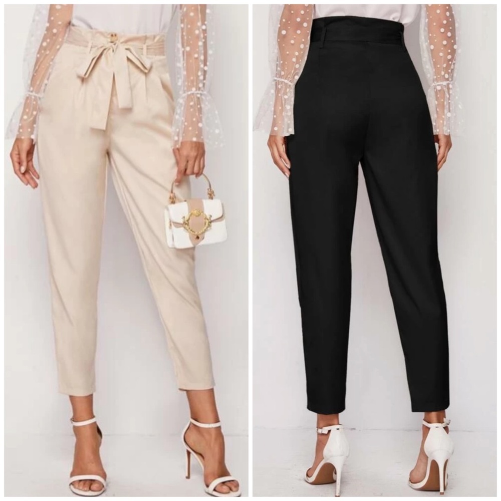 SHEIN Belted Paperbag Pants Small NEW